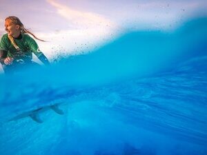 Surf session in the controlled wave pool at The Point Surf Park in Fellsmere, Florida