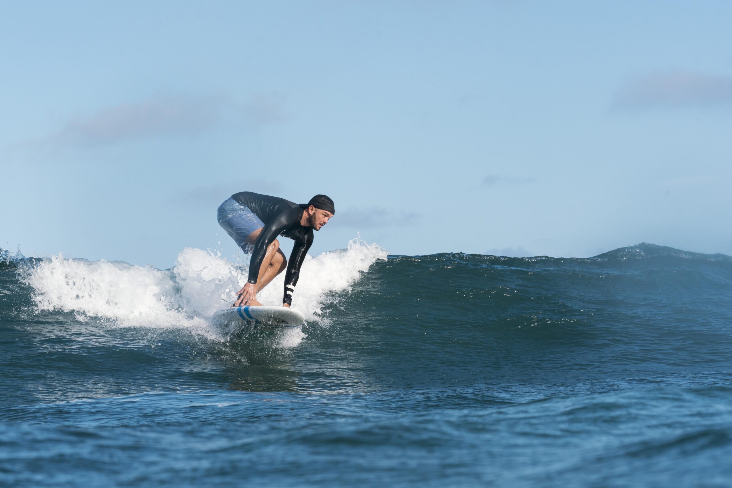 Surf session in the controlled wave pool at The Point Surf Park in Fellsmere, Florida