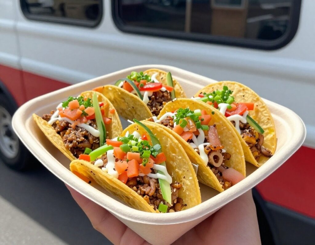 Food truck serving guests poolside at The Point Surf Park in Fellsmere, Florida