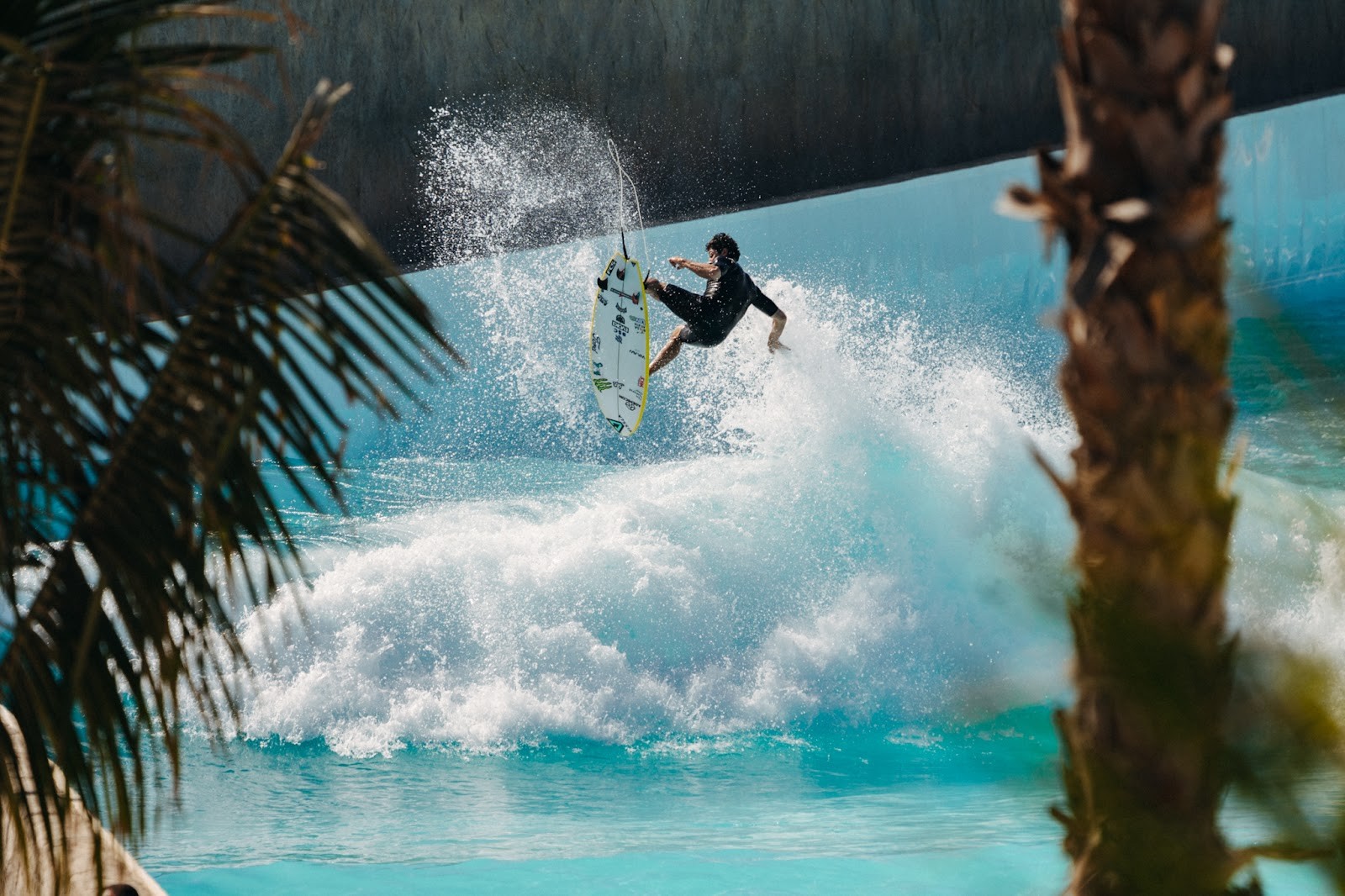 Surf session in the controlled wave pool at The Point Surf Park in Fellsmere, Florida
