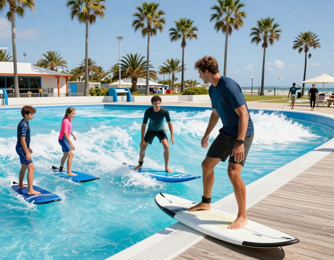 Coaching at the Caroline Marks Surf Academy at The Point Surf Park in Fellsmere, Florida